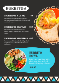 Blue Mexican Restaurant Menu A4 Template - Page 3