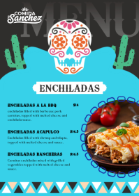 Azul Mexican Restaurant Menu A4 Template - Page 1