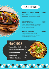 Blue Mexican Restaurant Menu A4 Template - Page 2