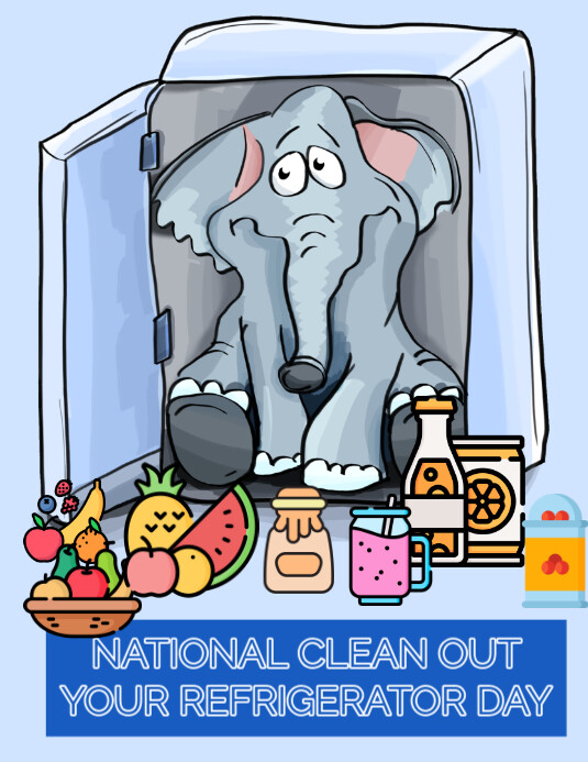 Blue Illustrative National Clean Out Your Refrigerator Day Flyer (us ...