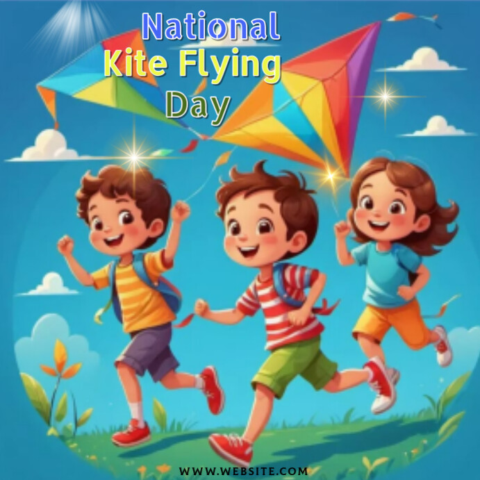 Copy of Blue Illustrative National Flying Kite Day Celebration ...
