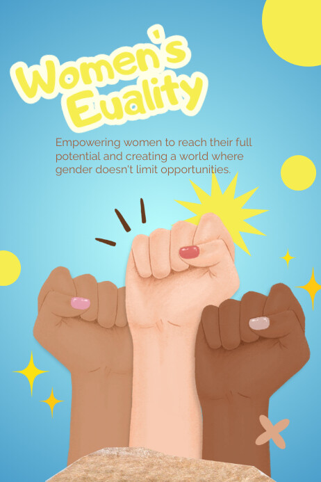 Blue Illustrative National Women's Equality D Poster template