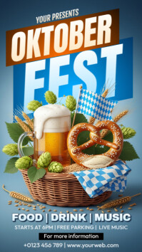 Blue Oktoberfest Celebration Instagram-verhaal Template