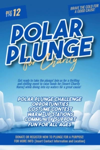 Blue Illustrative Polar Plunge For Charity Poster template