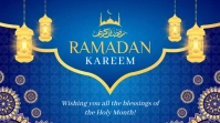 Blue Illustrative Ramadan Kareem Greeting Digital Display (16:9) template