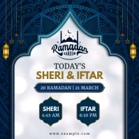 Blue Illustrative Ramadan Sheri & Iftar Time Instagram Post template