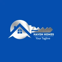 Blue Illustrative Real Estate Logo template
