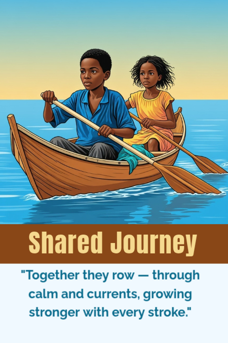 Blue illustrative shared journey poster Template | PosterMyWall