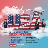 Blue Illustrative Study In Usa Square (1:1) template