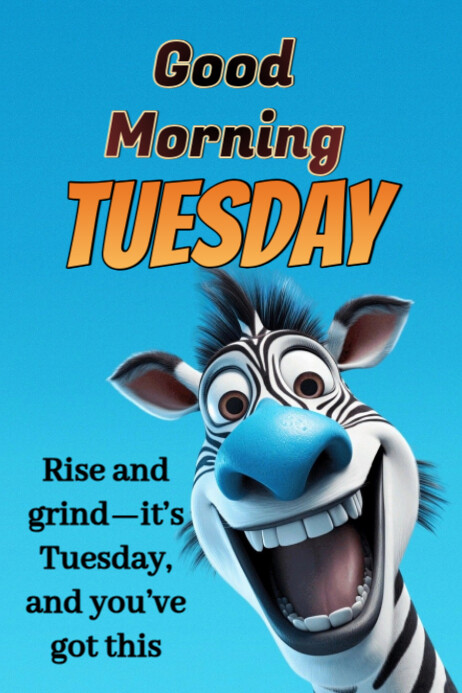 Tuesday Graphics Blue Plantilla de Blue Illustrative Tuesday Card Poster | PosterMyWall