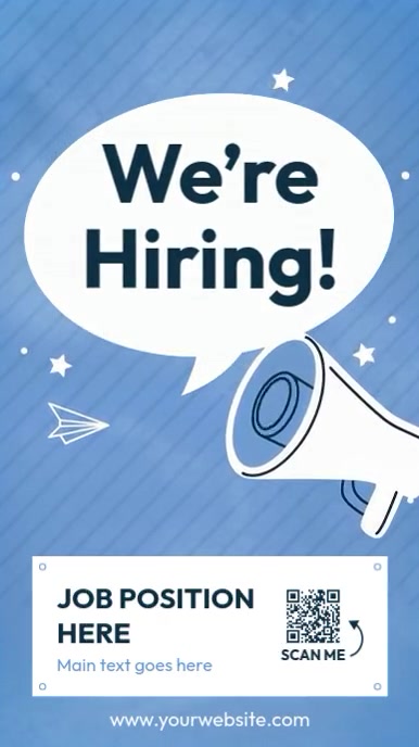 Blue Illustrative We Are Hiring Instagram Story Instagram-verhaal template