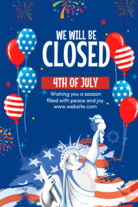 Blue Illustrative We Will Be Closed Pinterest Graphic Pinterest-Grafik template