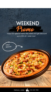 Blue Illustrative Weekend Promo Instagram Story template