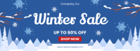 Blue Illustrative Winter Sale Facebook Cover Photo template
