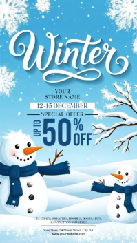 Blue Illustrative Winter Sale Instagram Story template