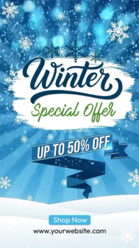 Blue Illustrative Winter Sale Instagram Story template