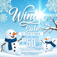 Blue Illustrative Winter Sale Square (1:1) template