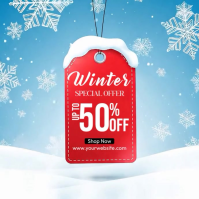 Blue Illustrative Winter Sale Square (1:1) template