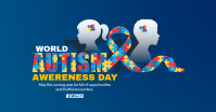 Blue Illustrative World Autism Awareness Day Facebook Shared Image template