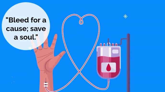 Blue Illustrative World Blood Donor Day  Digital Display (16:9) template