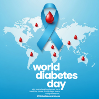 Blue Illustrative World Diabetes Day Instagram Post template