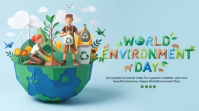 Blue Illustrative World Environment Day Digital Display Video Digitale Vertoning (16:9) template