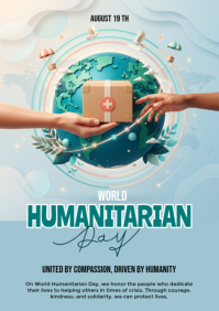 Blue World Humanitarian Day A5 Template