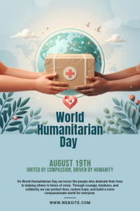 Синий World Humanitarian Day Pinterest Graphic Template