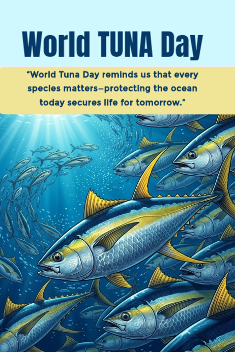 Blue Illustrative World Tuna Day Poster Template | PosterMyWall