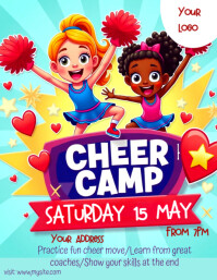 blue Illustrativo Cheer Camp Volantino (us Letter) template