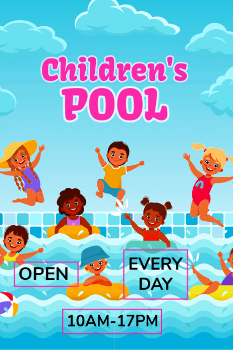 Copy of Blue Ilustratif Children's pool Poster | PosterMyWall