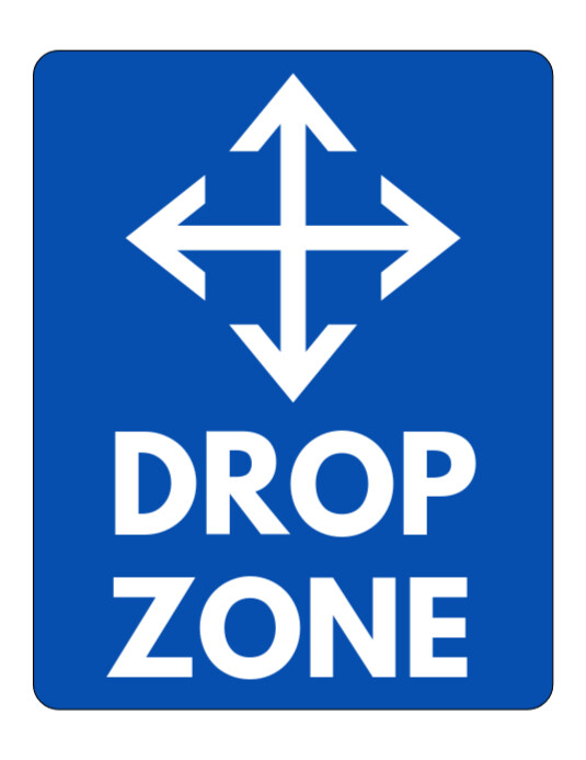 Blue Ilustratif Drop Zone Area Pamflet (letter As) Templat | PosterMyWall