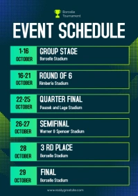 Blue Ilustratif Event Schedule A5 template
