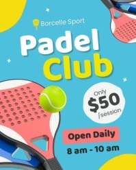 Blue Ilustratif Padel Club Instagram Portrait template