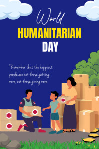 Blue Ilustratif World Humanitarian Day Poster template