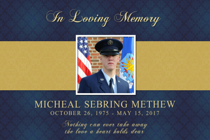 Blue In Loving Memory Template Affiche