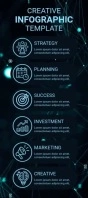 Blue Infographic Template Rack Card