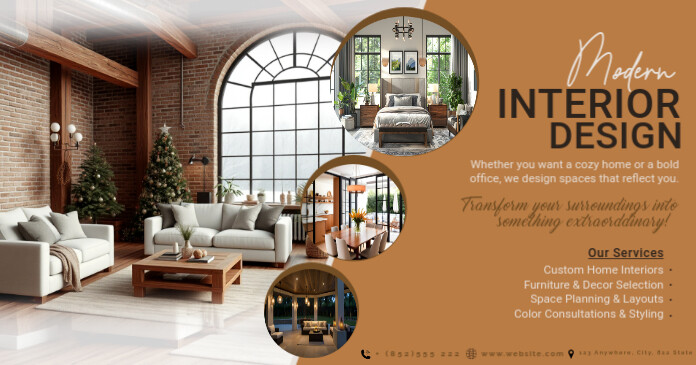Copy of Blue Interior Design Facebook Shared Image | PosterMyWall