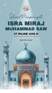 Bleu Isra Miraj Celebration Instagram Story Template