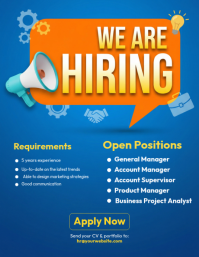 Blue Job Recruitment Flyer template