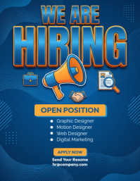 Blue Job Recruitment Flyer template