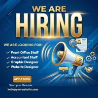 Blue Job Recruitment Instagram Post template