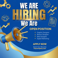 Blue Job Recruitment Instagram Post template