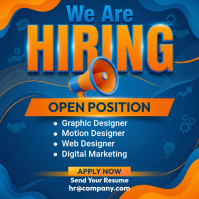 Blue Job Recruitment Instagram Post template