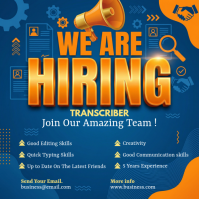 Blue Job Recruitment Instagram Post Instagram-opslag template