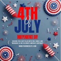 Blue Joyful 4th Of July, Independence Day Instagram Post template
