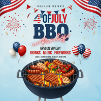 Blue Joyful 4th of July BBQ Party Instagram Post template