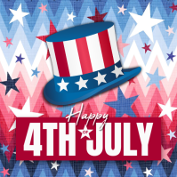 Blue Joyful 4th of July Celebration Instagram Post Instagram-Beitrag template