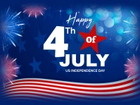 Blue Joyful 4th Of July Yard Sign template