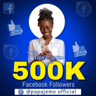 Blue Joyful 500k Followers Instagram Post template